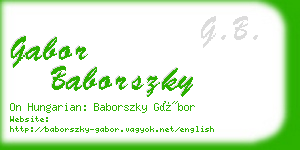 gabor baborszky business card